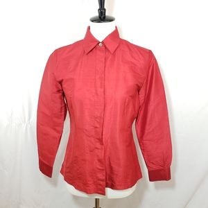 ♦️5/$20 Alfani 100% Silk Button-up Red Top 6P